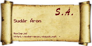 Sudár Áron névjegykártya